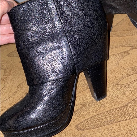 Black Leather Platform Booties by Ash - Picture 4 of 4